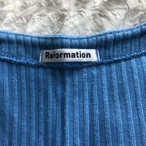 XS Reformation Gellar Top in Parisian Blue